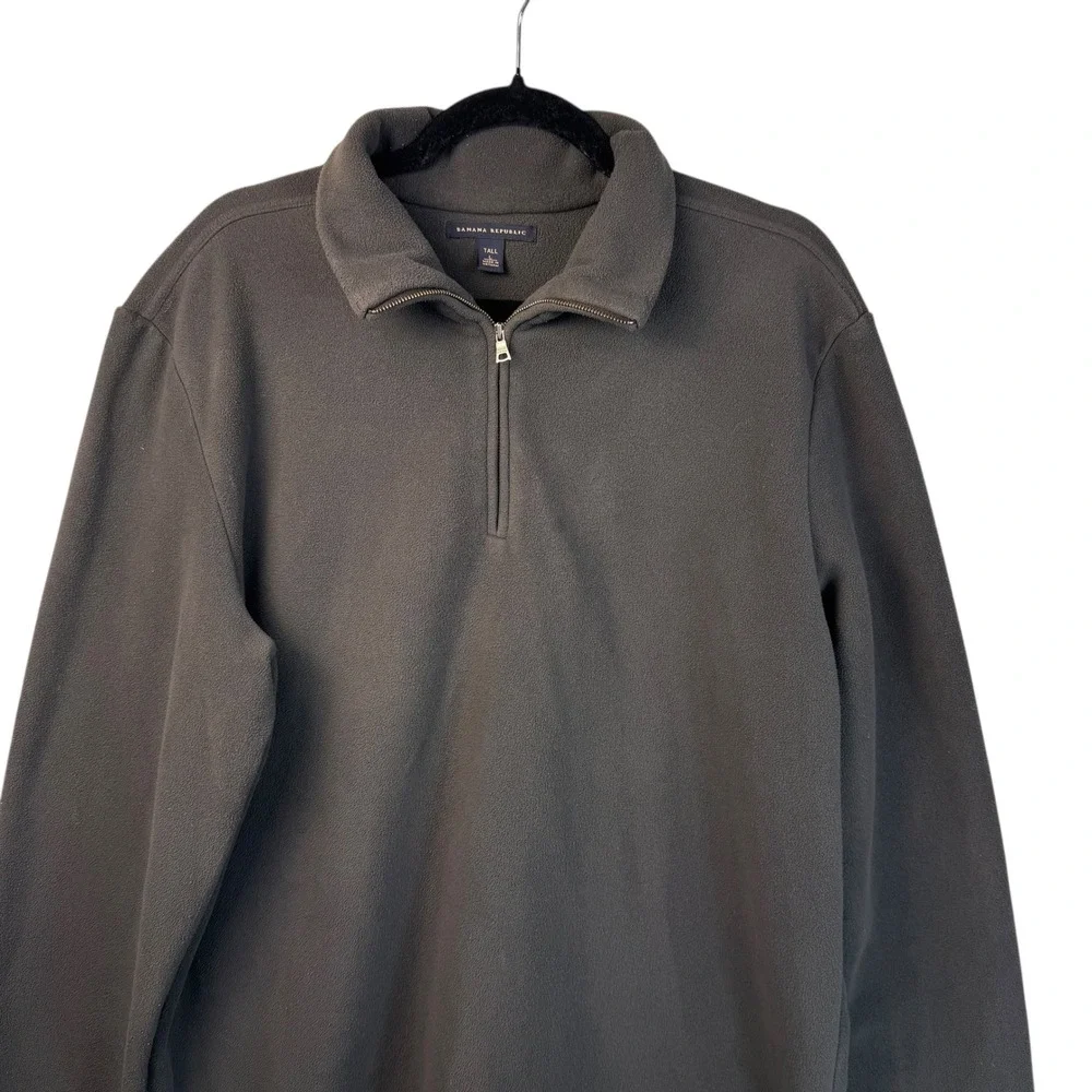 Banana Republic‎ Fleece Pullover Large Tall Olive Green Quarter Zip